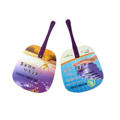 Promotion cheap mini custom logo printed plastic pp hand fan blade toy wholesale